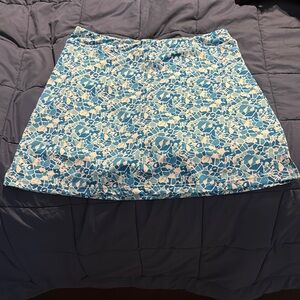 Chic Blue and White A-Line Skirt